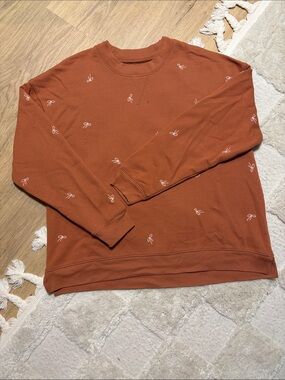 Madewell Bow Embroidered Double-Crewneck Sweatshirt
